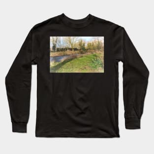 Springtime By The River Kennet Long Sleeve T-Shirt